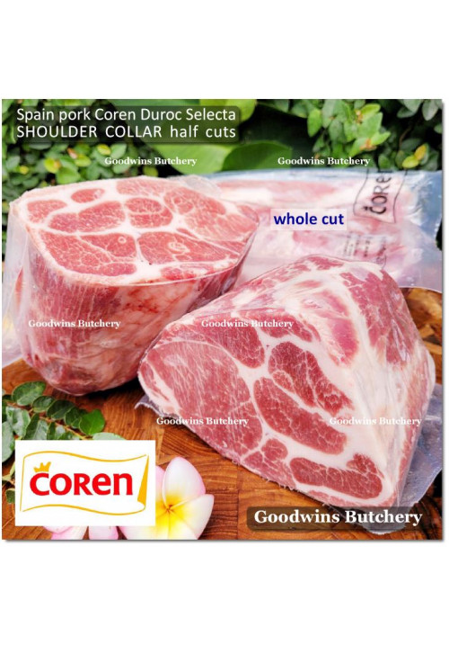Pork Collar Boston-Butt Kapsim SHOULDER BONELESS SKIN OFF frozen COREN DUROC SELECTA (fed with chestnuts) HALF CUT +/- 1.3kg (price/kg)